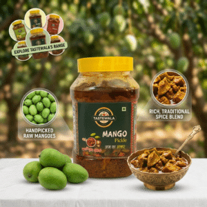 Tastewala Homemade Mango Pickle | 100% Authentic Aam ka Achar (Stone-Ground Spices) - 500g & 1kg