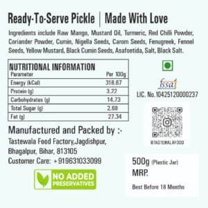 Homemade Mango Pickle Tastewala 1kg