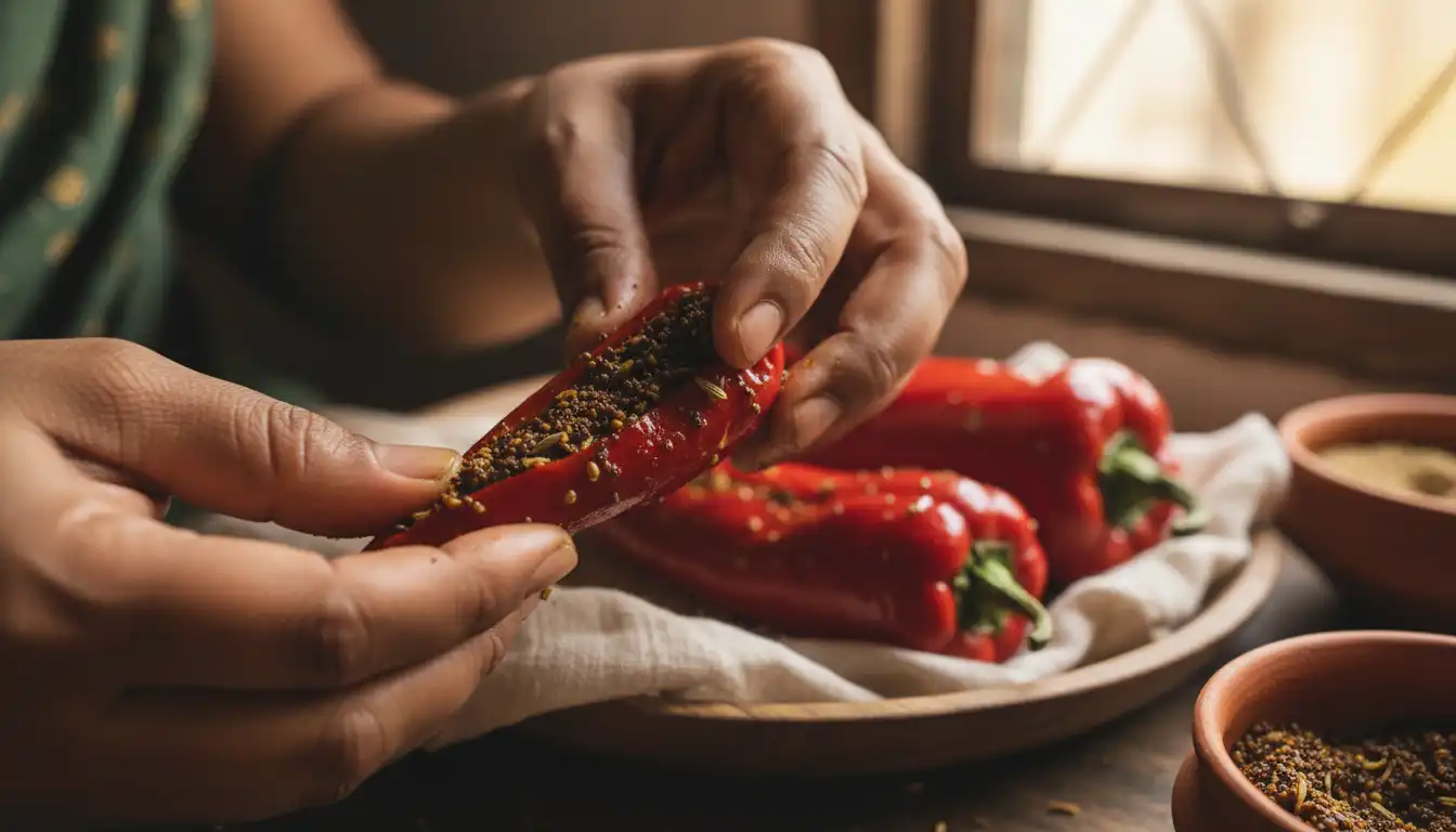 Selected Banarasi Red Chillies for Stuffed Pickle