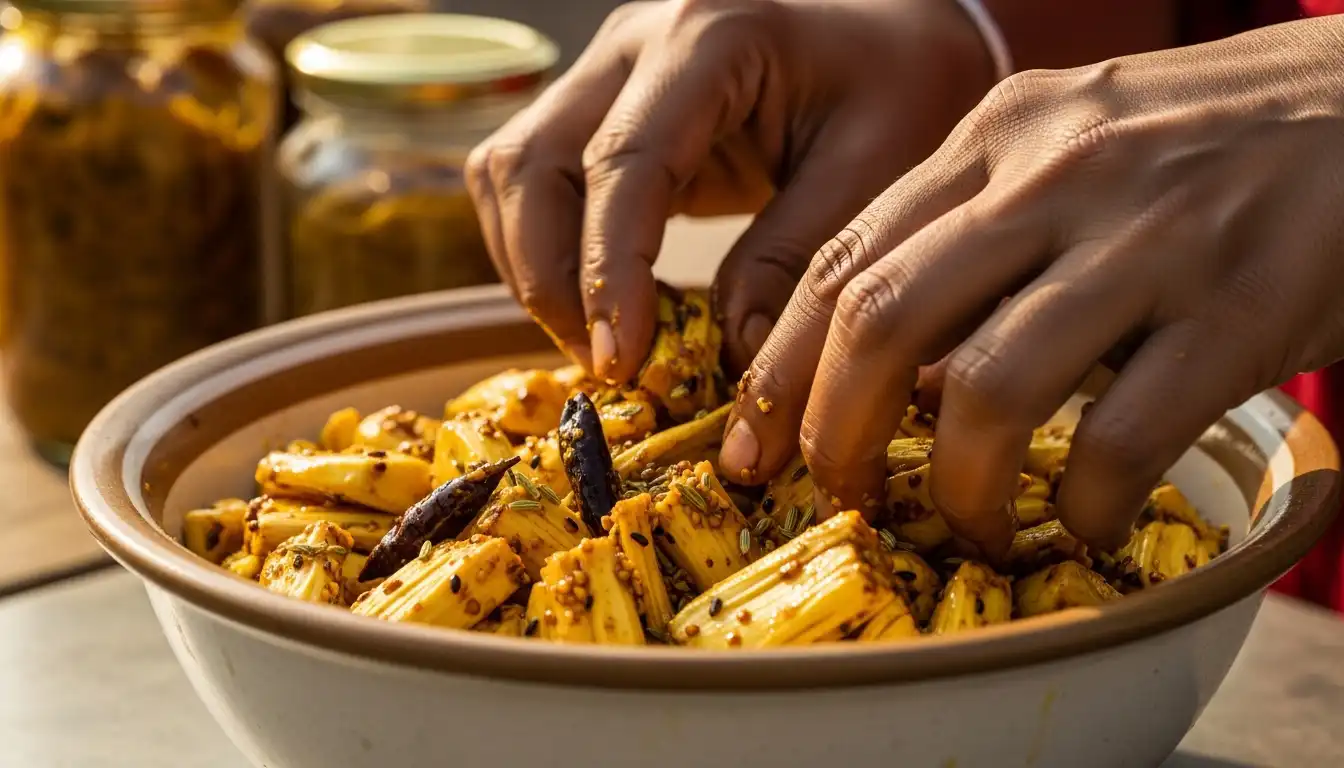 Traditional Curing of Jackfruit Pickle